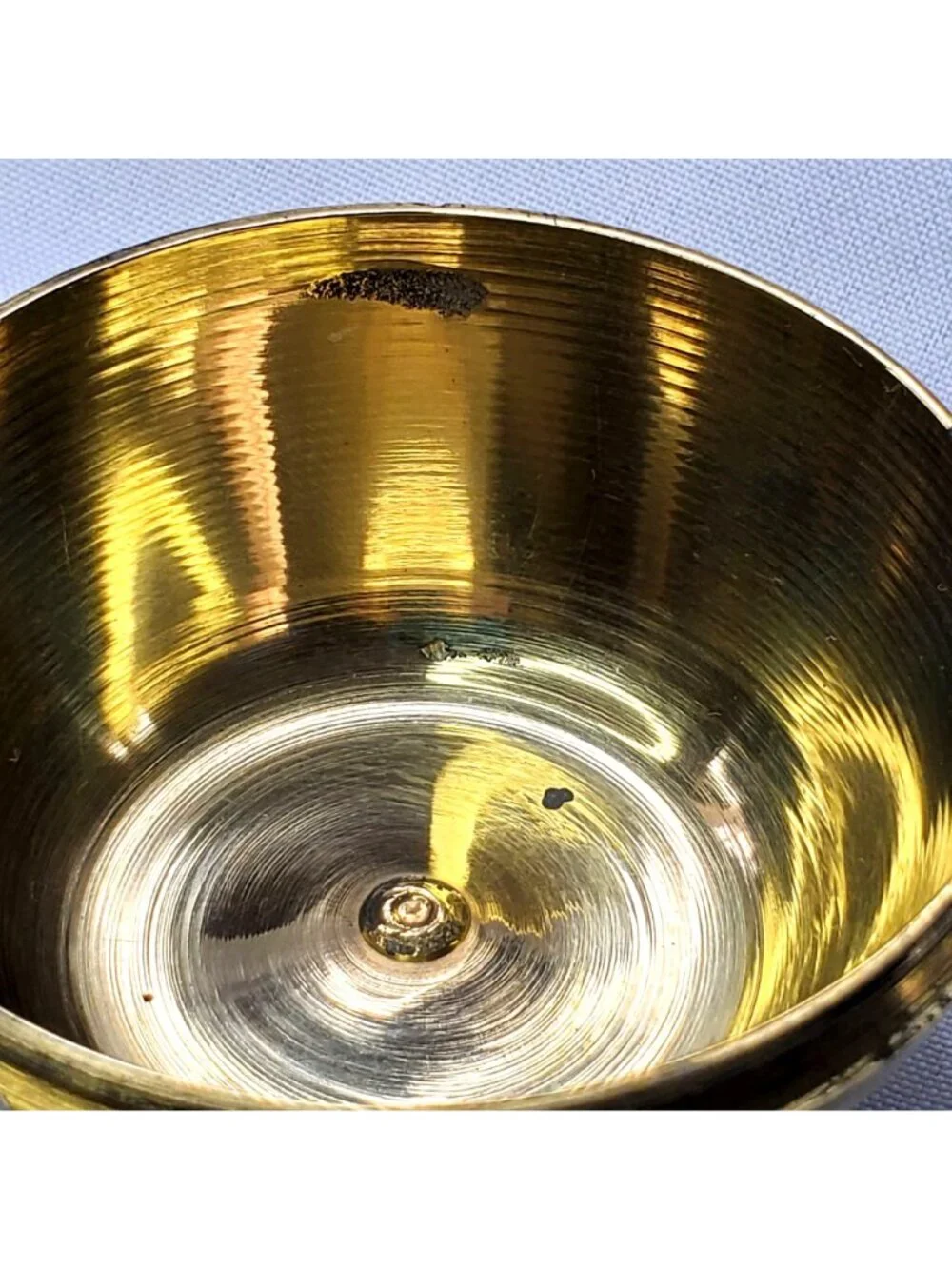 Mother Of Pearl and Brass Decorative Apple Trinket Box Lid And Leaf Accent